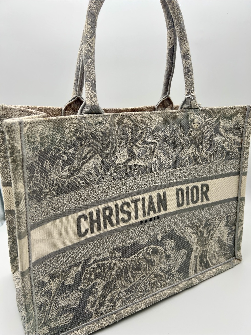 Dior Book Tote – Grey/Beige Toile de Jouy